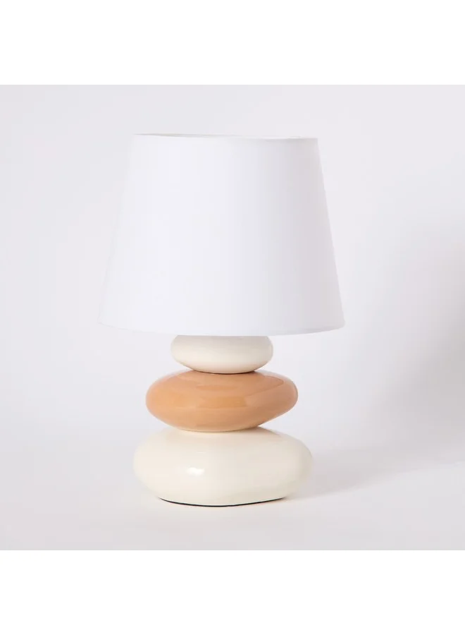 Home Box Marbella Ceramic Table Lamp with Fabric Shade 29 cm
