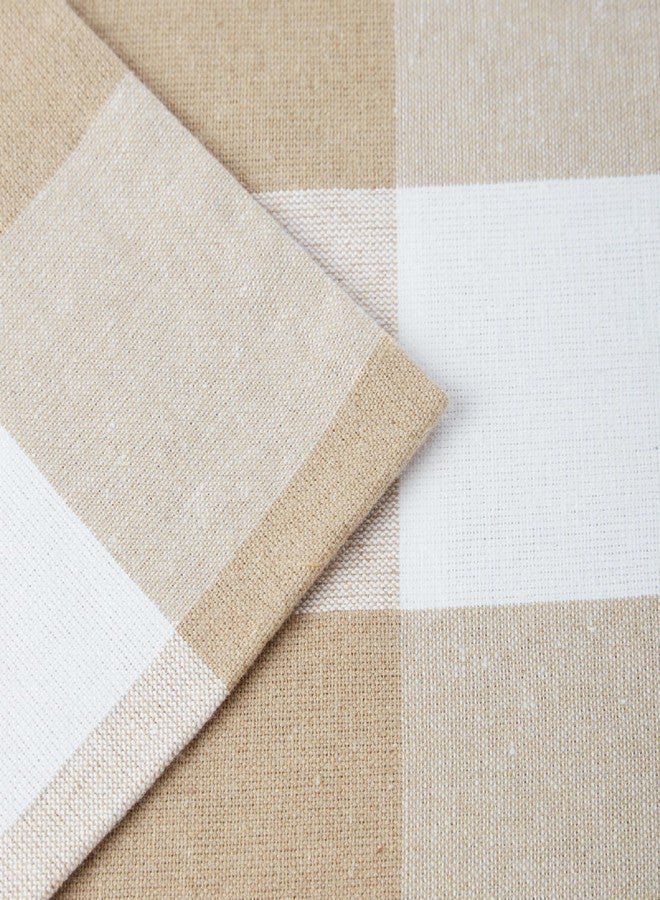 مجموعة من أغطية وسائد Encasa XO Farmhouse مقاس 18 × 18 بوصة، بنقشة مربعات بيج بافالو | أغطية وسائد مزخرفة بدون حشوات | أغطية وسائد منقوشة ومُخططة لغرفة المعيشة والأريكة - Image 2