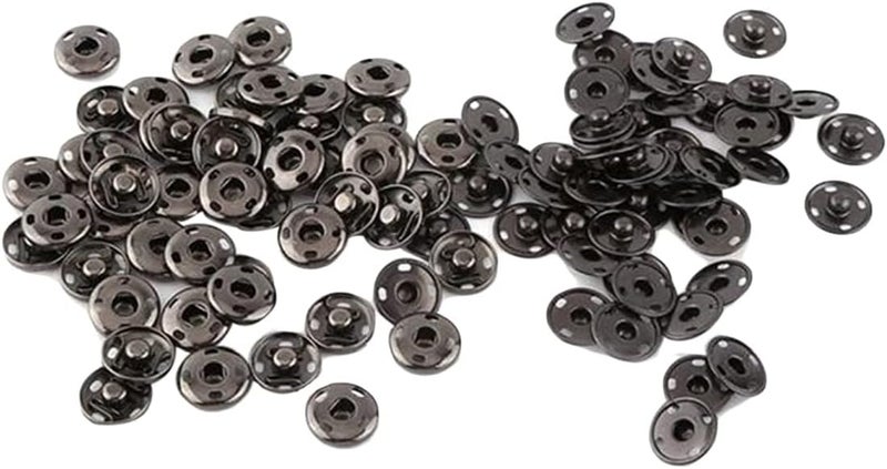 klarako 50 Set Press Stud Buttons Metal Snap Fasteners Sew-on Snap Buttons 15mm - Image 1