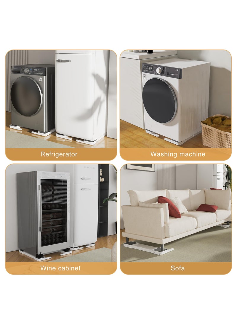 Zikra Furniture Washing Machine Dolly Raise/Lower Wheels, Appliance Rollers Heavy Duty for Refrigerator Moving Sliders for Hardwood Floors, Fridge Mover/Lifter/Dolly, Washing Machine Stand with Wheels - Image 4