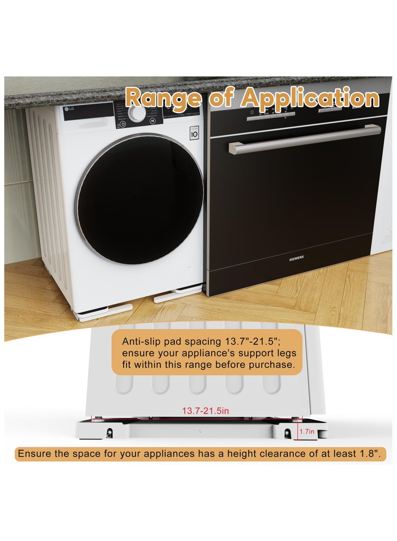 Zikra Furniture Washing Machine Dolly Raise/Lower Wheels, Appliance Rollers Heavy Duty for Refrigerator Moving Sliders for Hardwood Floors, Fridge Mover/Lifter/Dolly, Washing Machine Stand with Wheels - Image 3