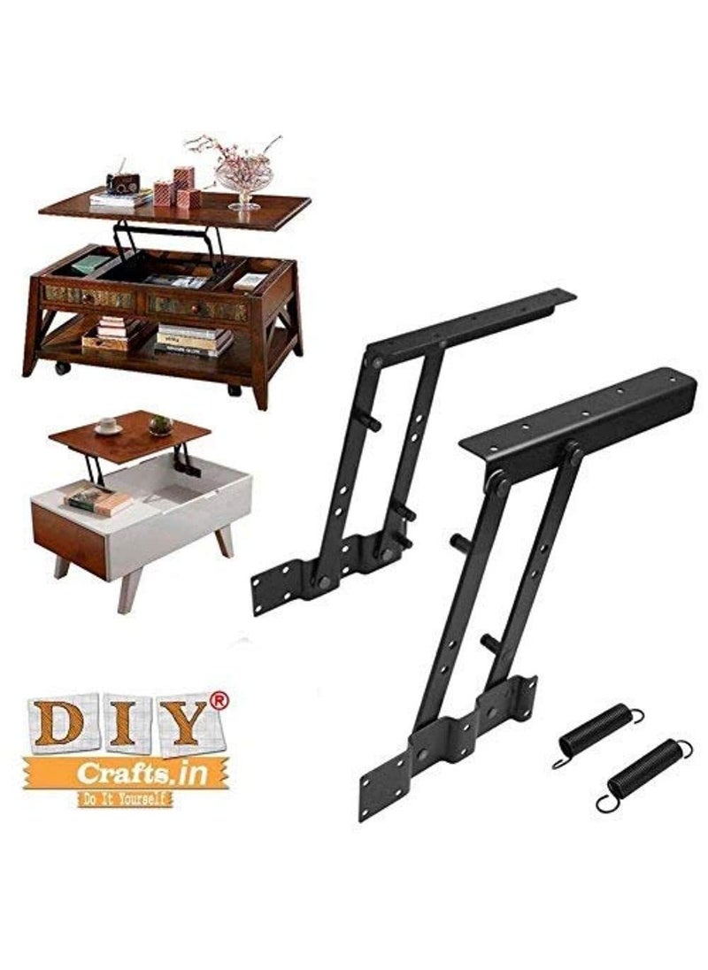 DIY Crafts - Diy Crafts CT-DIY-HI-37253 1 Pair Lift Up Top Coffee Table Lifting Frame Mechanism Spring Hinge for Works, # 2, Quality Steel (Multicolor) - Image 1