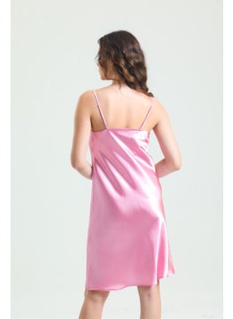 Magic Form 7790 Women's Dagaje Collar Rope Strap Satin Nightgown - Pink  - Image 3