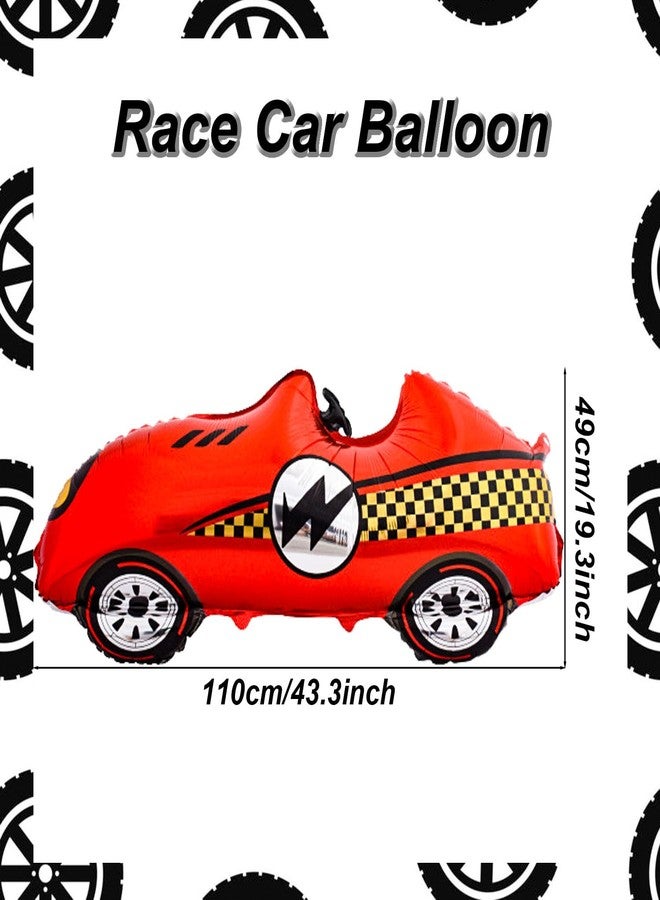 Tagberoy 2 Pcs Large Race Car Balloons, 43 Inch Red Racing Balloons for Race Car Party Decorations Two Fast Birthday Decor - Image 2