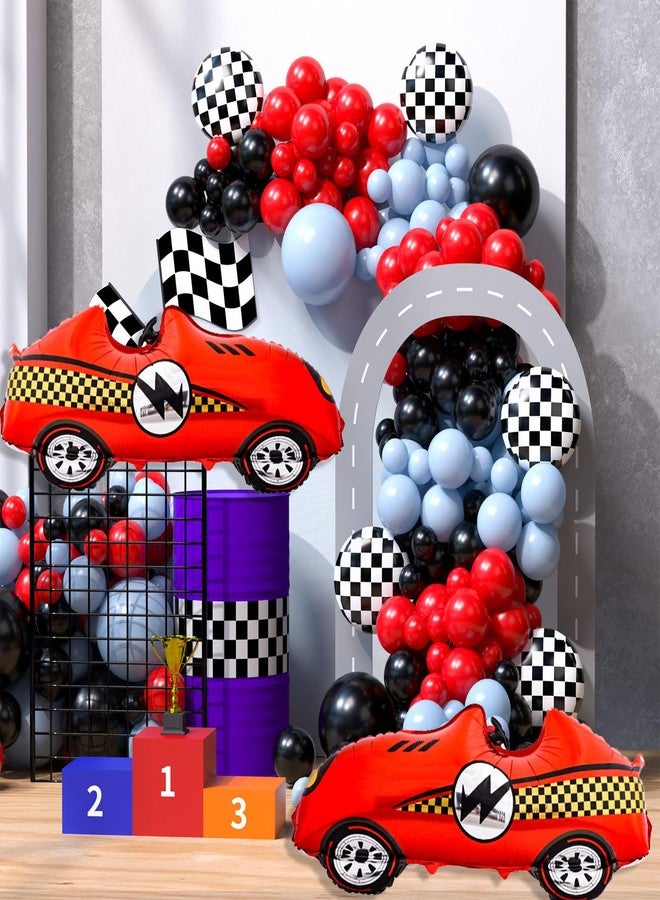 Tagberoy 2 Pcs Large Race Car Balloons, 43 Inch Red Racing Balloons for Race Car Party Decorations Two Fast Birthday Decor - Image 3
