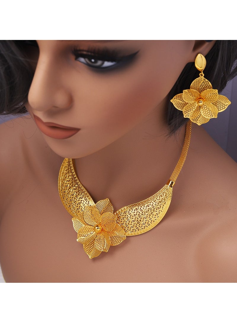 JOOLI Women Jewelry Set Necklace Earrings Gold Accessories Fashion Style Wealthy 2 Pieces Wedding Jewellery - Image 1