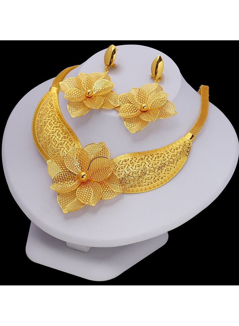 JOOLI Women Jewelry Set Necklace Earrings Gold Accessories Fashion Style Wealthy 2 Pieces Wedding Jewellery - Image 5