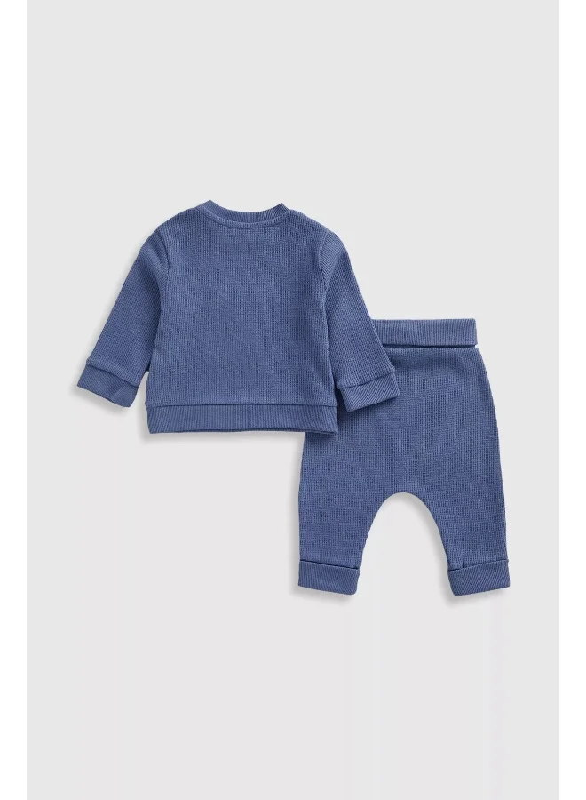 mothercare Bear Waffle Jogger and Sweat Top Set