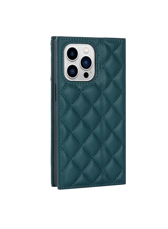 S-TOP Case For iPhone 14 Pro Grid Texture Lanyard Zipper Leather Phone Case - Image 3