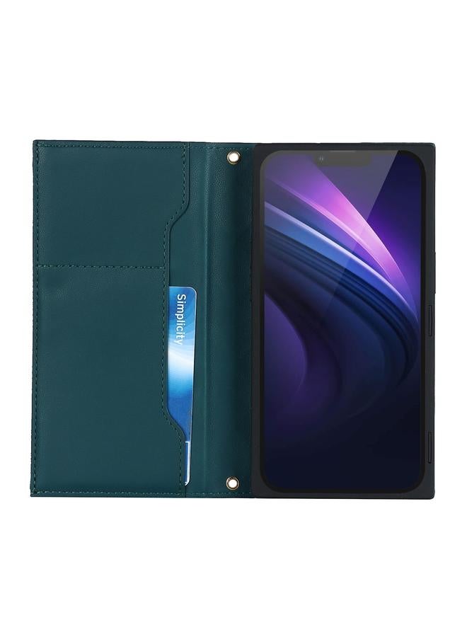 S-TOP Case For iPhone 14 Pro Grid Texture Lanyard Zipper Leather Phone Case - Image 4