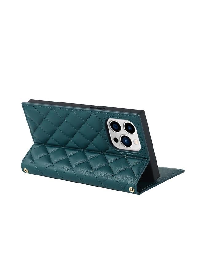 S-TOP Case For iPhone 14 Pro Grid Texture Lanyard Zipper Leather Phone Case - Image 5