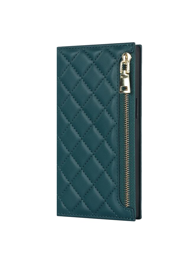 S-TOP Case For iPhone 14 Pro Grid Texture Lanyard Zipper Leather Phone Case - Image 2