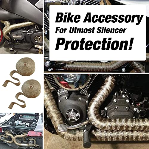 Pivalo PVUSWG1 Bike Exhaust Universal Silencer Wrap Heat Shield Protector with Clip Compatible for Classic Electra Standard Bullet (Golden, 3 Mtr) - Image 3