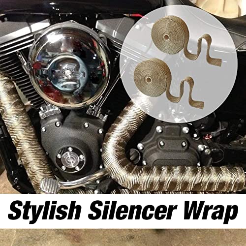 Pivalo PVUSWG1 Bike Exhaust Universal Silencer Wrap Heat Shield Protector with Clip Compatible for Classic Electra Standard Bullet (Golden, 3 Mtr) - Image 5