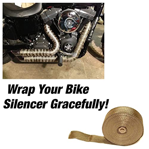 Pivalo PVUSWG1 Bike Exhaust Universal Silencer Wrap Heat Shield Protector with Clip Compatible for Classic Electra Standard Bullet (Golden, 3 Mtr) - Image 4