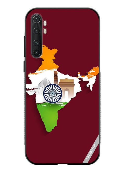 Protective Case Cover For Xiaomi Mi Note 10 Lite India Map Design Multicolour