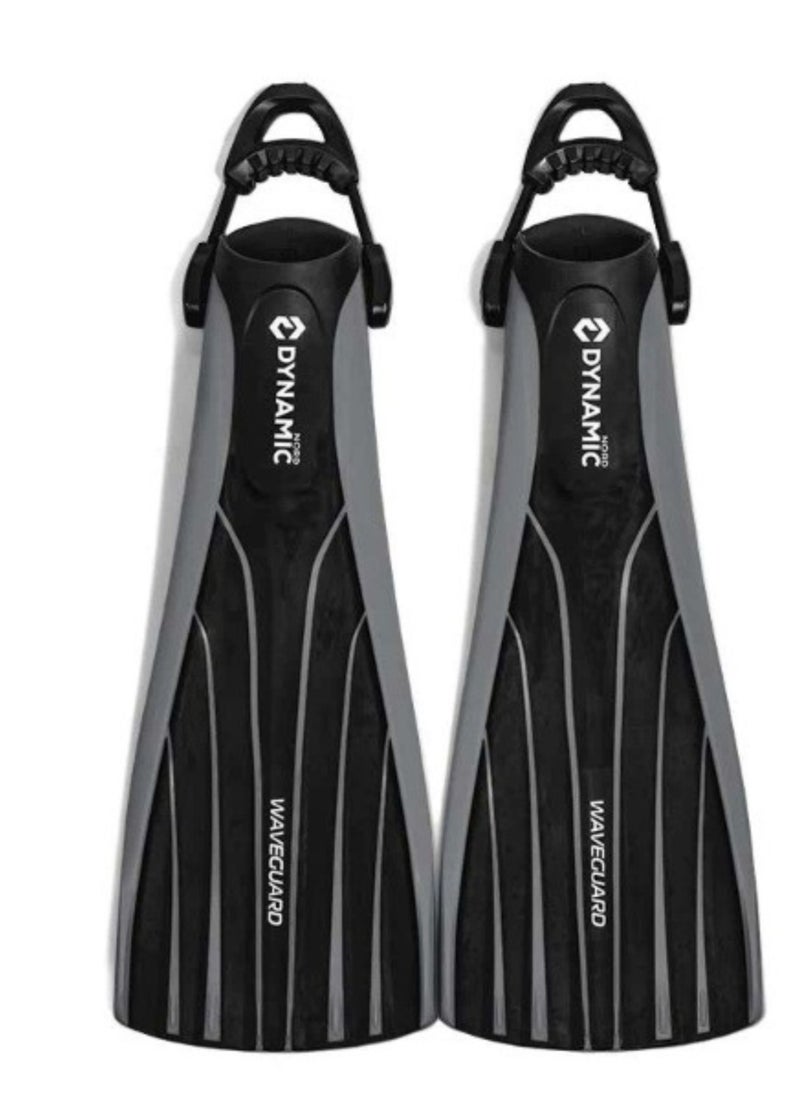 DYNAMICNORD Dynamicnord Diving Fins RF-40 Open Heel Grey L | Dynamic design with innovative water channels for maximum propulsion | Efficient power transmission from the foot pocket and sole to the fin blade |  Comfortable foot pocket for highest comfort  - Image 1