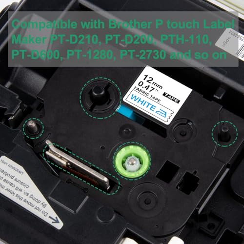 Hehua Compatible Iron-on Clothing Label Tape Replacement for Brother TZe-FA3 TZeFA3 Fabric Label Blue on White 12mm X 3m Work for P Touch PT-D210 PT-D400 PT-H100 PT-D200 PT-D600 Labelmakers, 4 Pack - Image 3