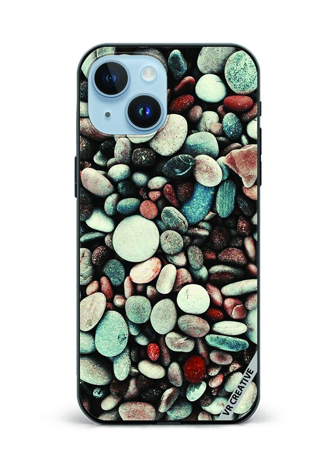 VR CREATIVE Protective Case Cover For Apple iPhone 15 Plus Pebbles Design Multicolour - Image 1