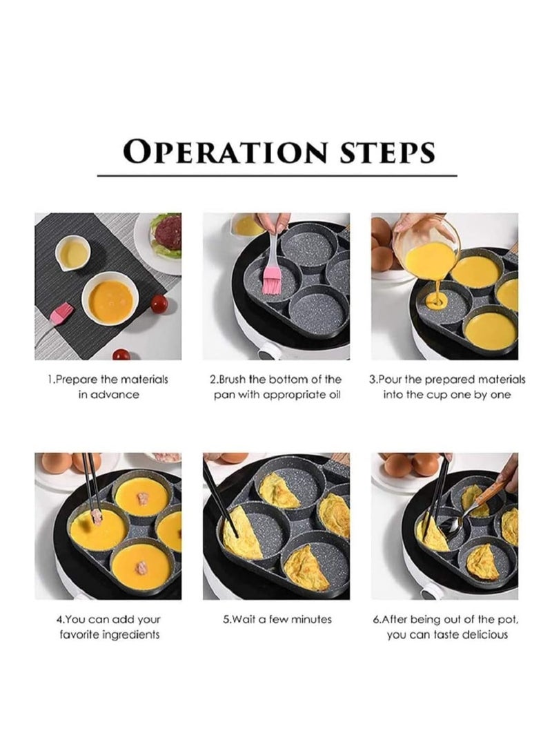 ELTRAZONE Non-Stick Frying Pan with 4 Hole Pancake Pan Fried Egg Burger Pan - Image 4