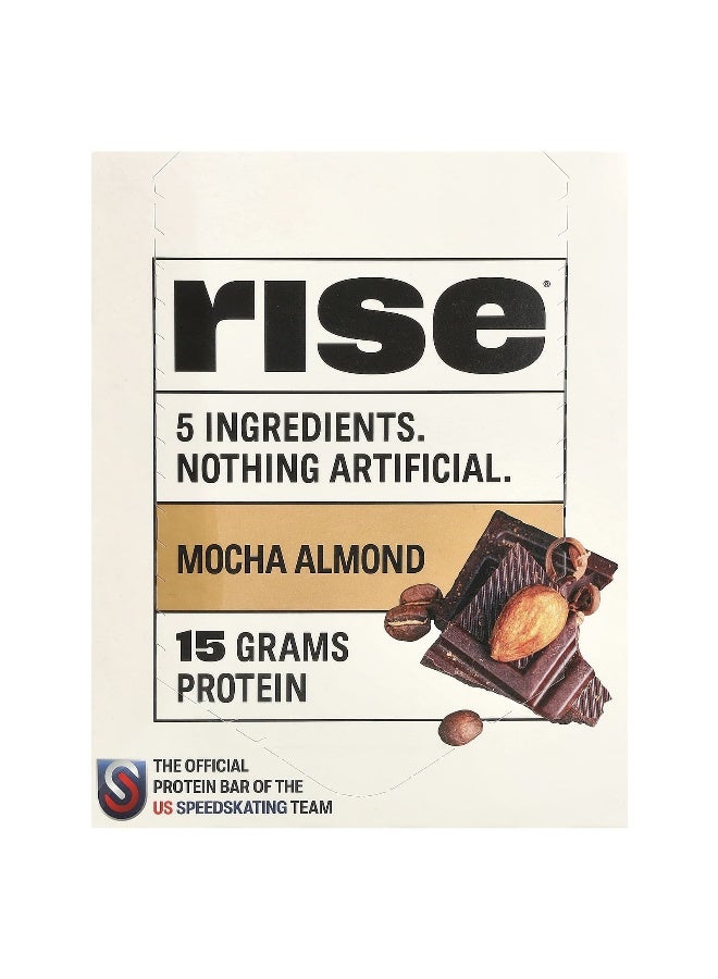 RiseBar Rise Bar, Protein Bar, Mocha Almond , 12 Bars, 2.1 oz (60 g) Each  - Image 1