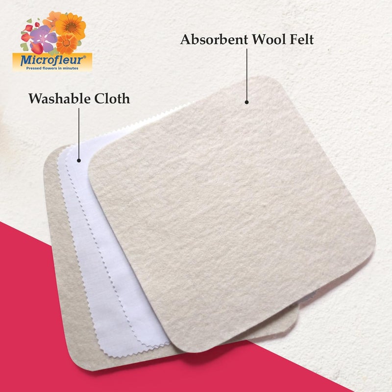 Microfleur Max Art Flower Presser Kit – Quick & Easy Pressing with Washable Cloth, Vibrant Color Retention, Fits Most Microwaves, 9" (23 cm) - Image 3