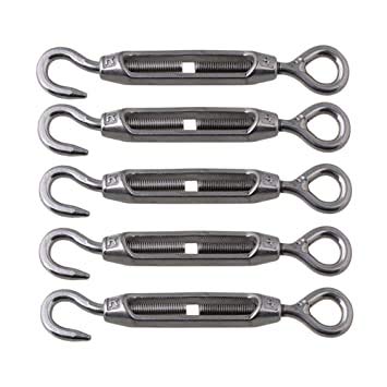 SB CHAVAN Stainless Steel 304 Turnbuckle Hook Thread Eye Wire Rope Tension M5 Pack of 15pcs - Image 2