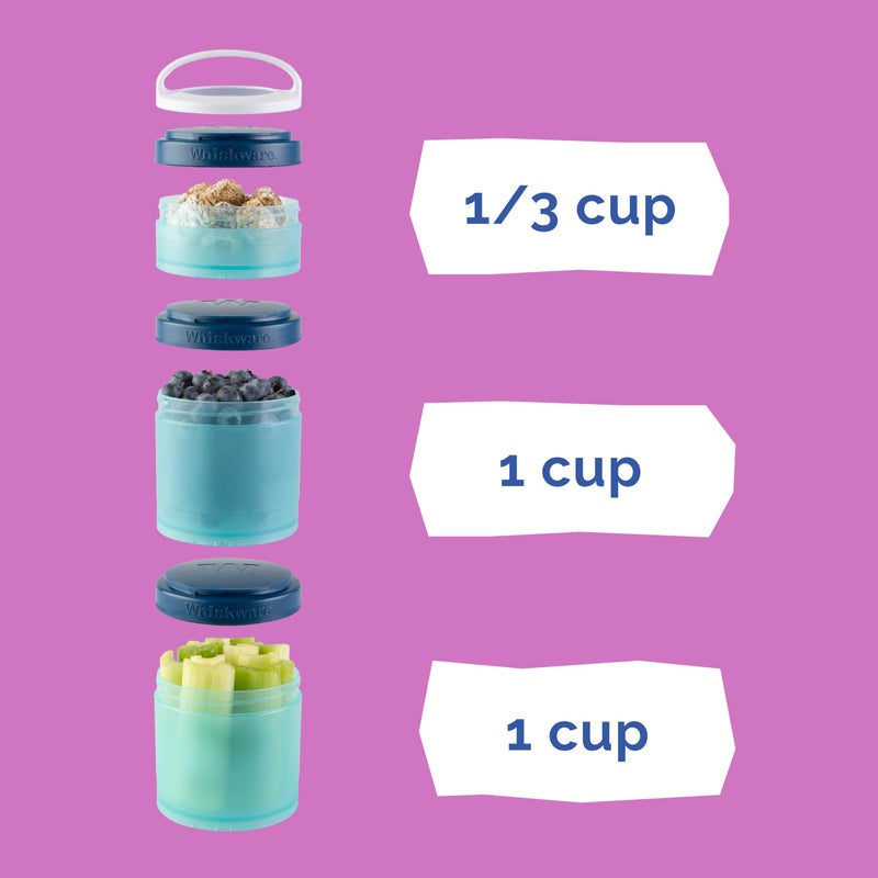 Whiskware (Rapunzel) DiSNEY PRINCESS Whiskware Stackable Snack Pack - 3 Jar + Handle - White/Pink/Purple - Image 3