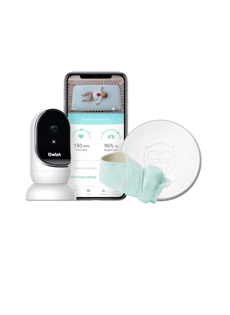 Owlet Smart Sock + Cam - Heart Rate, Oxygen, Video & Audio - The Complete Baby Monitor Solution  - Image 1