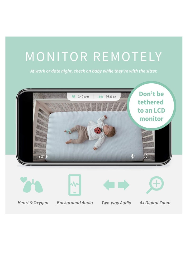 Owlet Smart Sock + Cam - Heart Rate, Oxygen, Video & Audio - The Complete Baby Monitor Solution  - Image 2