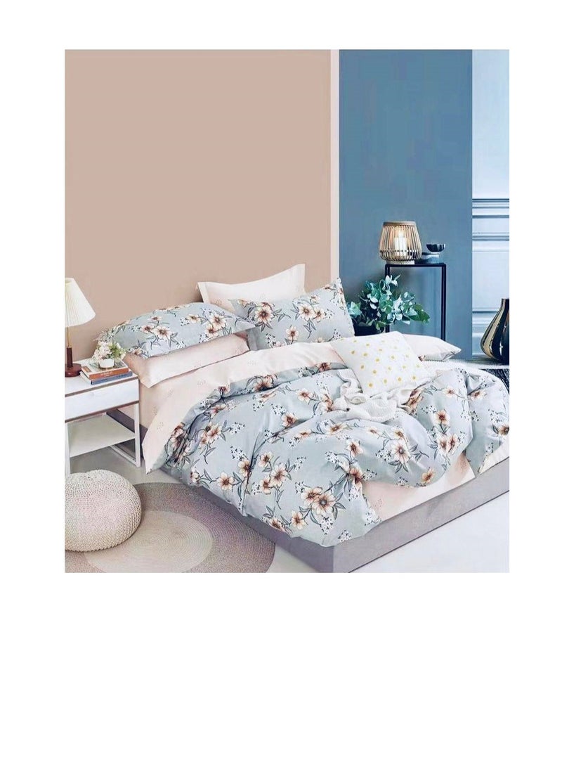 King size comforter set duvet insert 6 pieces set, 1 fixed duvet, 1 bed sheet, 4 pillow cover, size 220*240 soft comforter com18