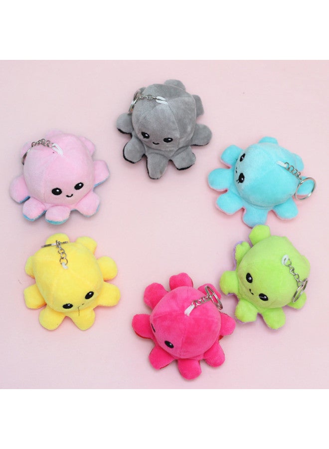 Creative Flip Octopus Doll Octopus Plush Toy Small Pendant Brother Octopus Doll Girls Clothing Bag Hanging Ornaments-Color:Green (turn Purple)-Height:10cm Turn-over Octopus Pendant