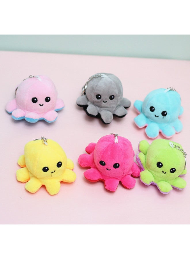 Creative Flip Octopus Doll Octopus Plush Toy Small Pendant Brother Octopus Doll Girls Clothing Bag Hanging Ornaments-Color:Green (turn Purple)-Height:10cm Turn-over Octopus Pendant