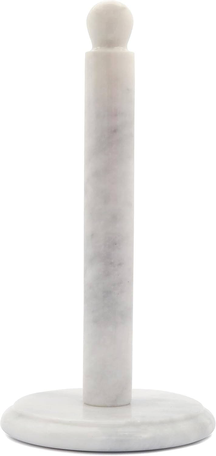 TheWolfard Handmade Marble Paper Towel Holder for Kitchen Countertop Premium Quality NonSlip Base Elegant Design Natural Marble Colors Shades May Vary for Home Dcor