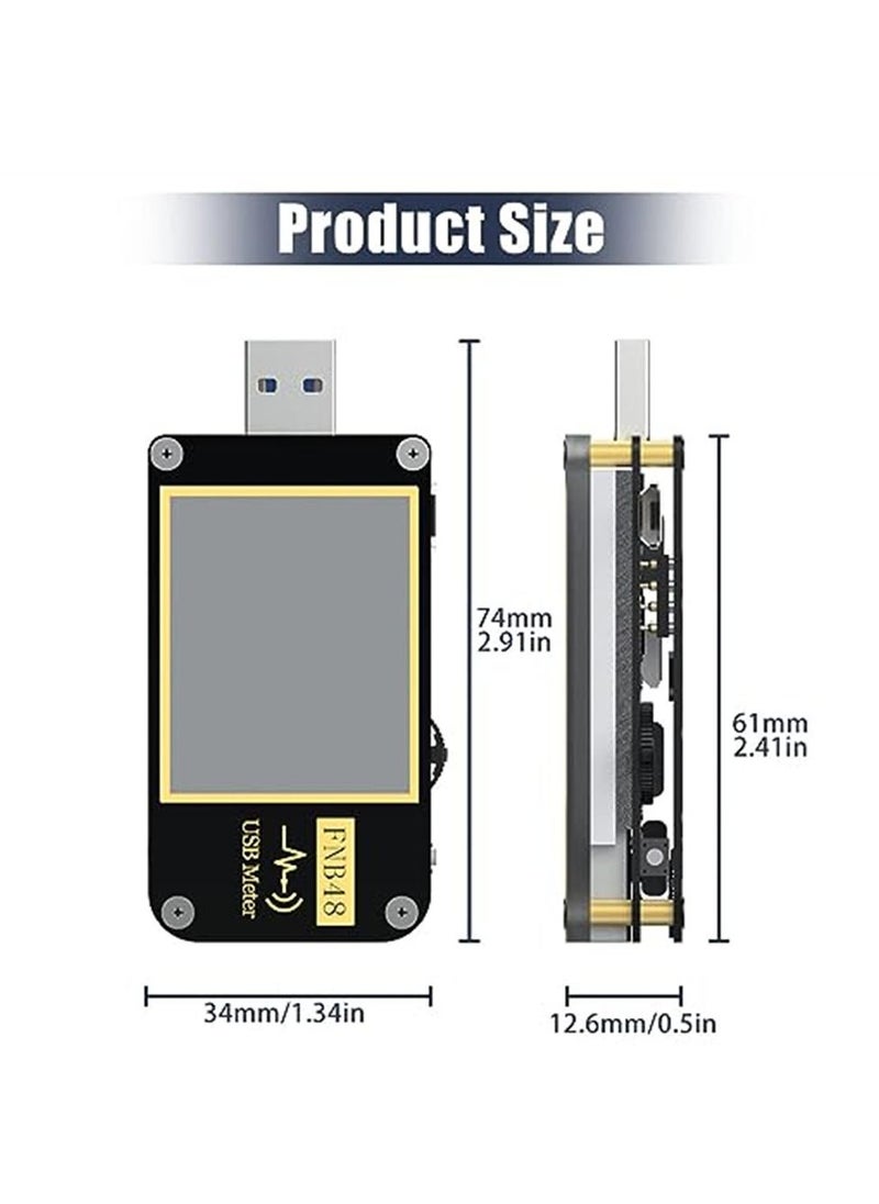 SYOSI USB Voltage Meter Tester, FNB48 PD Trigger Voltmeter, USB 3.0 Voltage and Current Tester DC 4-24V 6.5A USB C Multimeter PPS Fast Charging Protocol Capacity Tester QC2.0 3.0  - Image 4