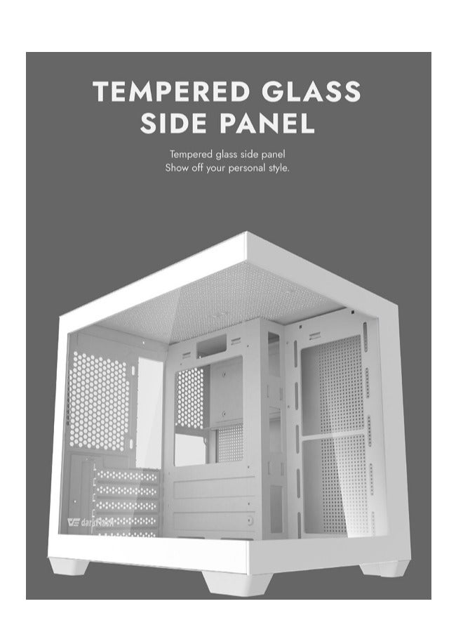 DarkFlash Aigo Darkflash D275M M-ATX Gaming PC Case with 3 Pre-Installed ARGB Fans, 270 Degree Panoramic View Design, Supports up to 240MM Radiator, USB 3.0, 5 Expansion Slots Gaming Case - Image 3