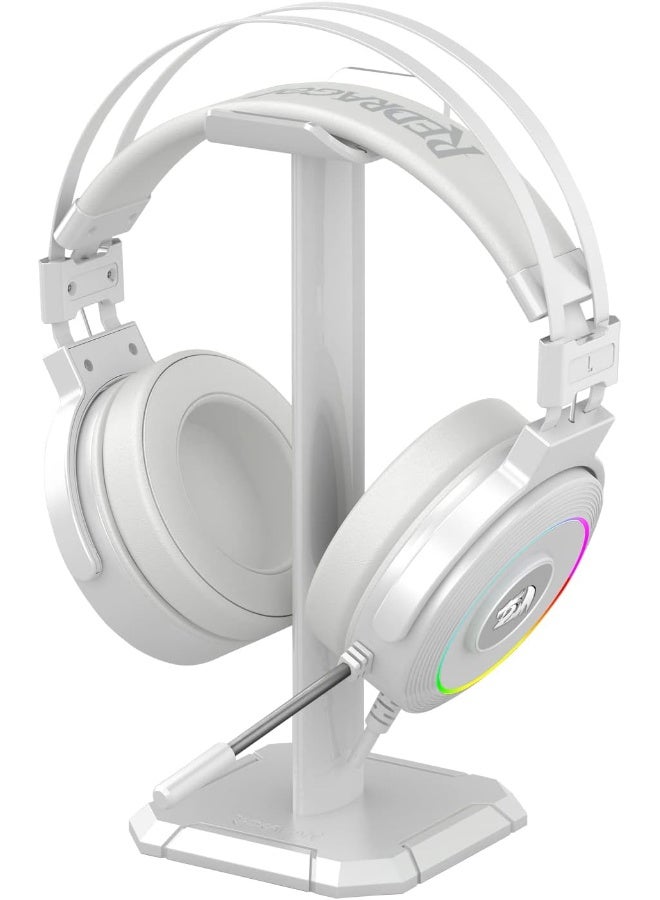 ريدراجون سماعة رأس H320 لاميا 2 USB بجودة صوت محيطي 7.1 وإضاءة RGB للألعاب من ريدراجون - تأثير صوت محيطي ثلاثي الأبعاد مع حامل سماعة - ميكروفون مرن - لون أبيض - Image 2