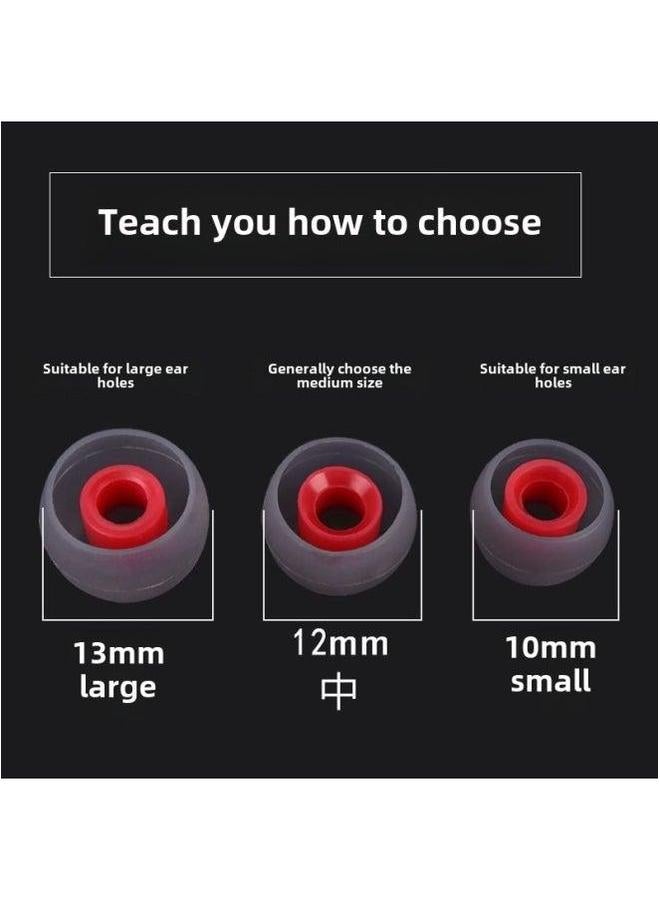 Universal In-Ear Headset Silicone Soft Plug Rubber Cover Ear Cap Bluetooth Earphone Protective Accessories-Color:In-ear Round Mouth * Gray Through Green-Model:Storage Box 1 - Image 4