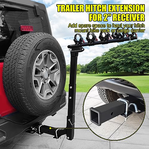 KAIRAY Trailer Hitch Extender, 2 Inch Receiver Tue Extension, 7 Inch Extension Length, with Anti Rattle Stabilizer & 5/8 Inch Hitch Pin and Clips, 3500 lbs GTW - Image 5