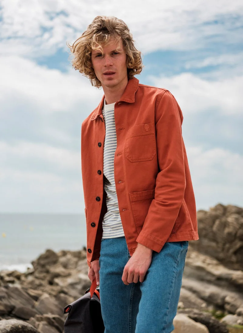 Faguo Migne - Ecru & Blue t-shirt in recycled cotton & linen