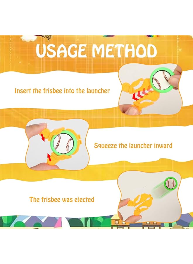 Excefore 60 Pack Football Flying Saucers Launcher Toys Party Favors Chasing Toy Gifts Toys Outside Flying Toys Suitable For Kids 3 8 Years Old - Image 4