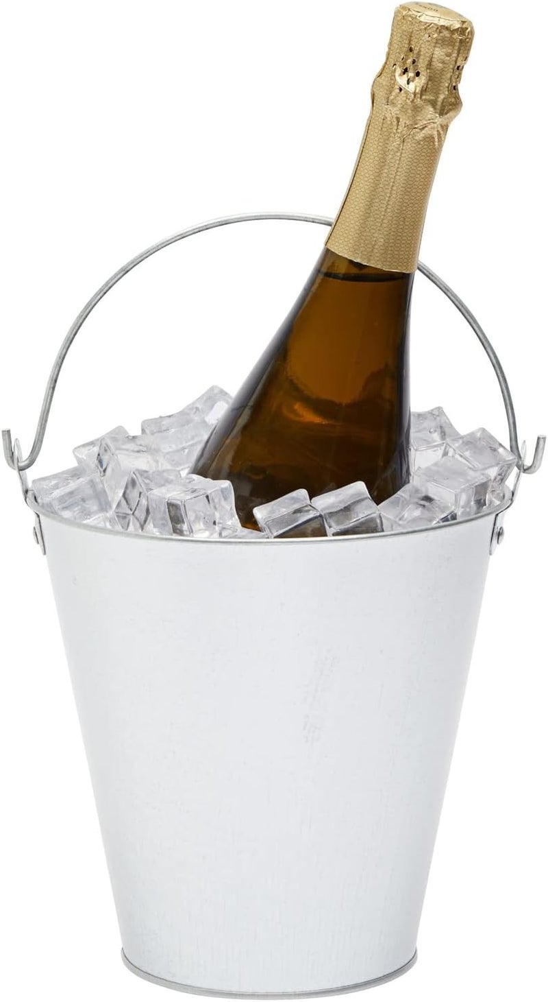 Juvale Metal Bucket - 6-Pack, 100 oz, 7 in Dia x 7.2 in H, Silver - Galvanized Buckets with Handles for Ice Tub & Beverage Tub - Image 5