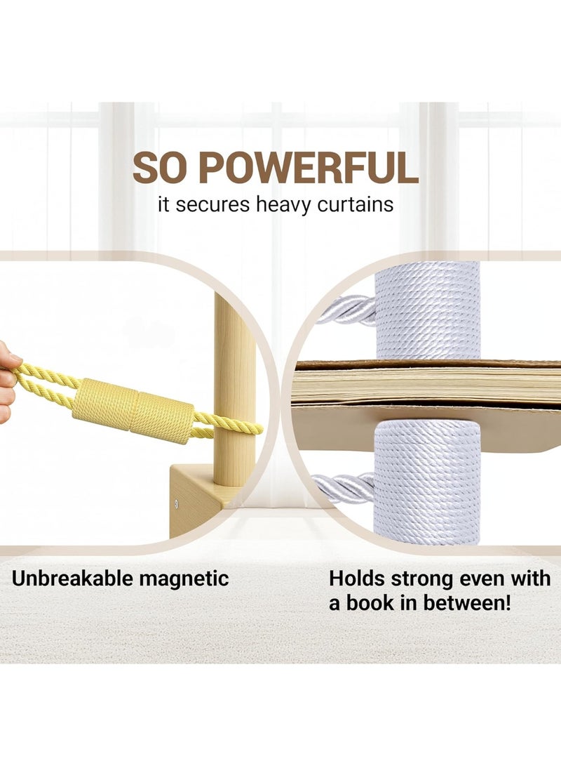 Forest Home Magnetic Curtain Tiebacks Golden 2pcs, Curtain Tiebacks Buckles Holdbacks Holders Hooks Clip for Home Bedroom Office Decorative Curtain - Image 4