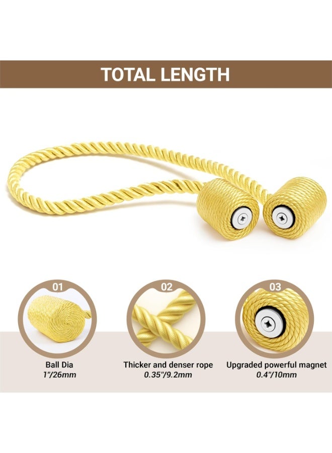 Forest Home Magnetic Curtain Tiebacks Golden 2pcs, Curtain Tiebacks Buckles Holdbacks Holders Hooks Clip for Home Bedroom Office Decorative Curtain - Image 3