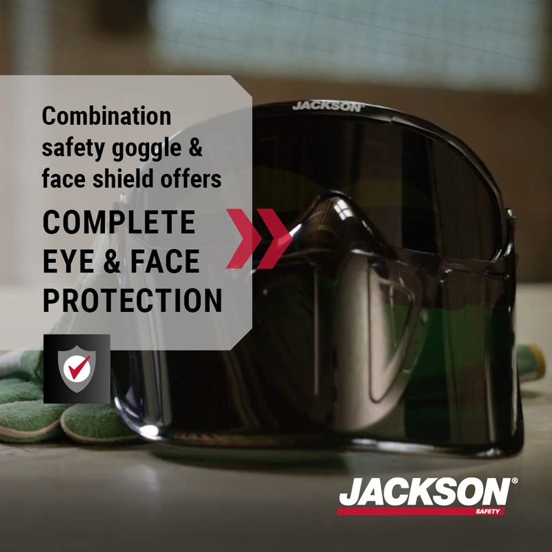 Jackson Safety نظارات جاكسون سيفتي GPL500 الواقية مع درع وجه قابل للرفع/فك - نظارات حماية للعيون فوق النظارات للرجال والنساء - مضادة للضباب، ANSI Z87.1 (متاحة بعدة ألوان)  - Image 2