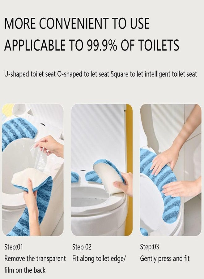 Guojanfon Washable Warm Toilet Seat Cover Pads - Plush Toilet Seat Cushion, Non-Slip Soft Mat, Washable & Machine-Friendly Bathroom Seat Cover with Self-Adhesive Tape for Easy Care - Image 4