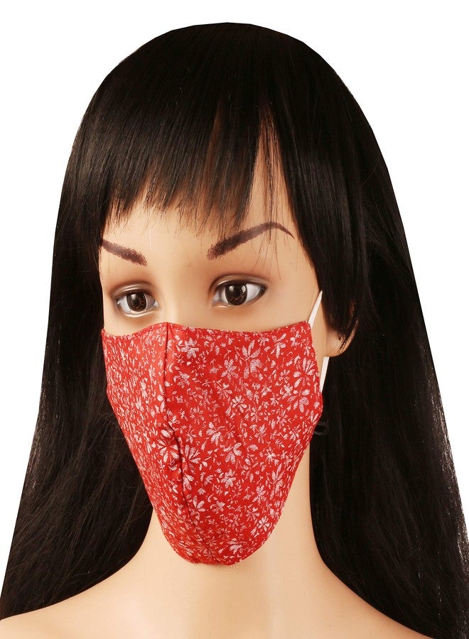 Touchstone 3 layer cotton face mask reusable washable (Pack of 3). Red Blue Grey Black - Image 3