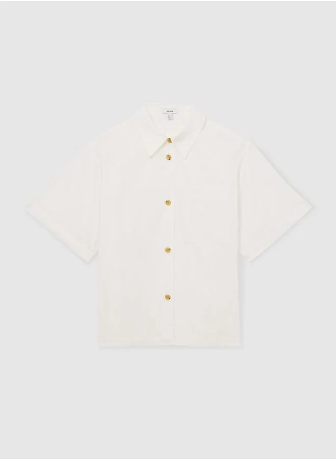 REISS Shortsleeve Cotton Shirt