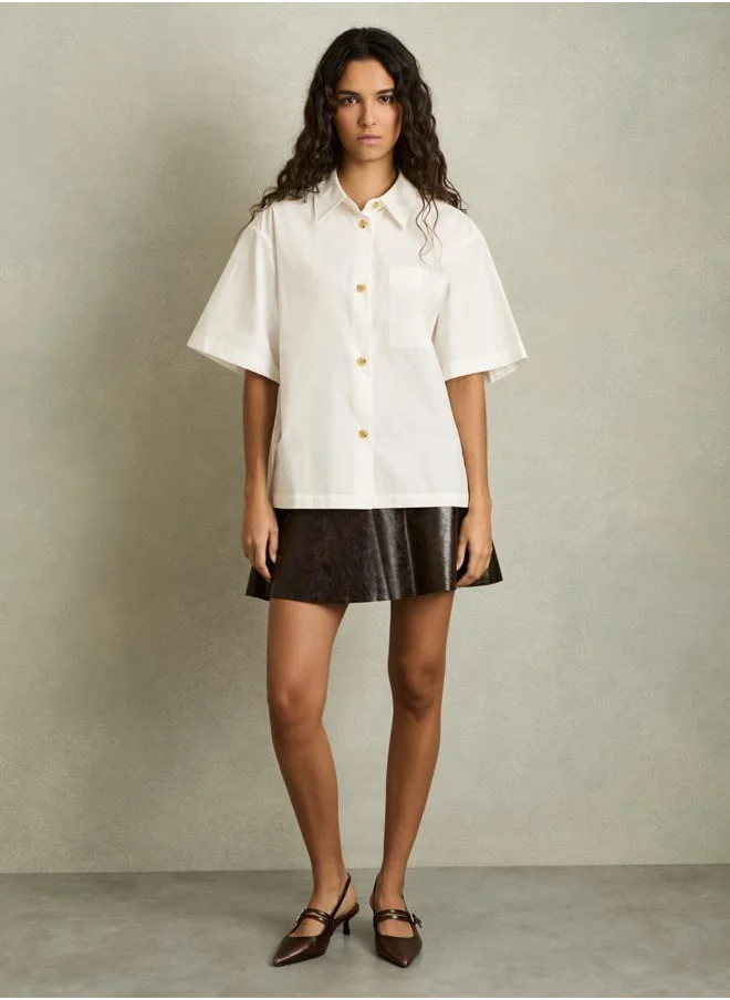 REISS Shortsleeve Cotton Shirt