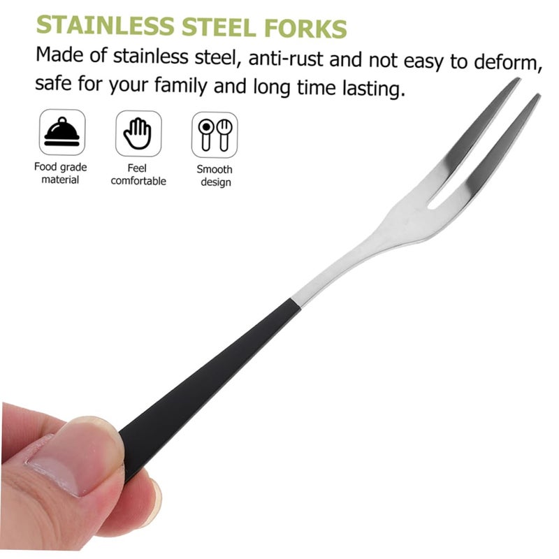 Stainless Steel Fruit Forks Set of 12 Ergonomic Design Appetizers Desserts Dishwasher Safe - Image 4